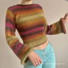 Vintage short tie-dye knitted pullover